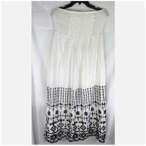 Strapless Black & White Dress Long